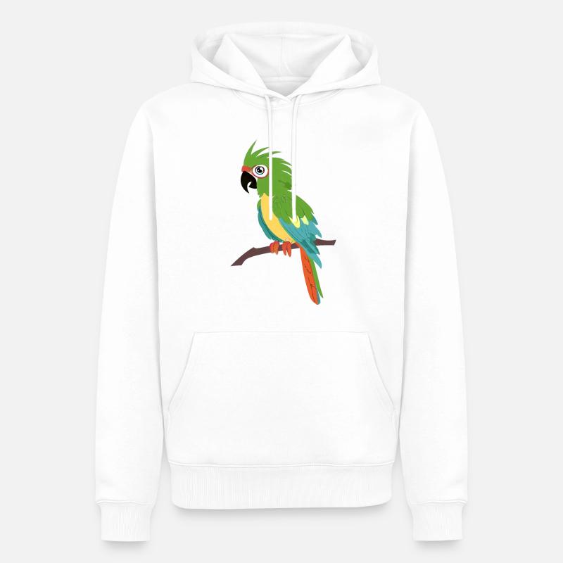 Perroquet - Sweat à capuche Premium bio Homme - blanc