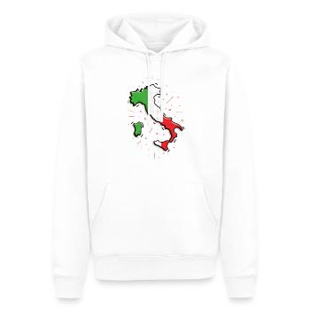 Illustration moderne de l’Italie - Sweat à capuche Premium bio Homme - blanc - Devant - Nico (187cm)