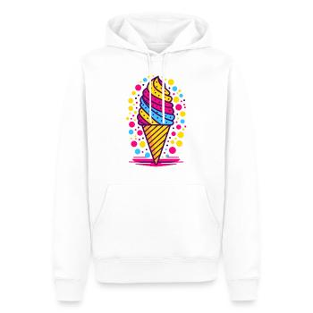 Modern ice cream illustration in bright colors - Men’s Premium Organic Hoodie - white - Front - Nico (187cm)