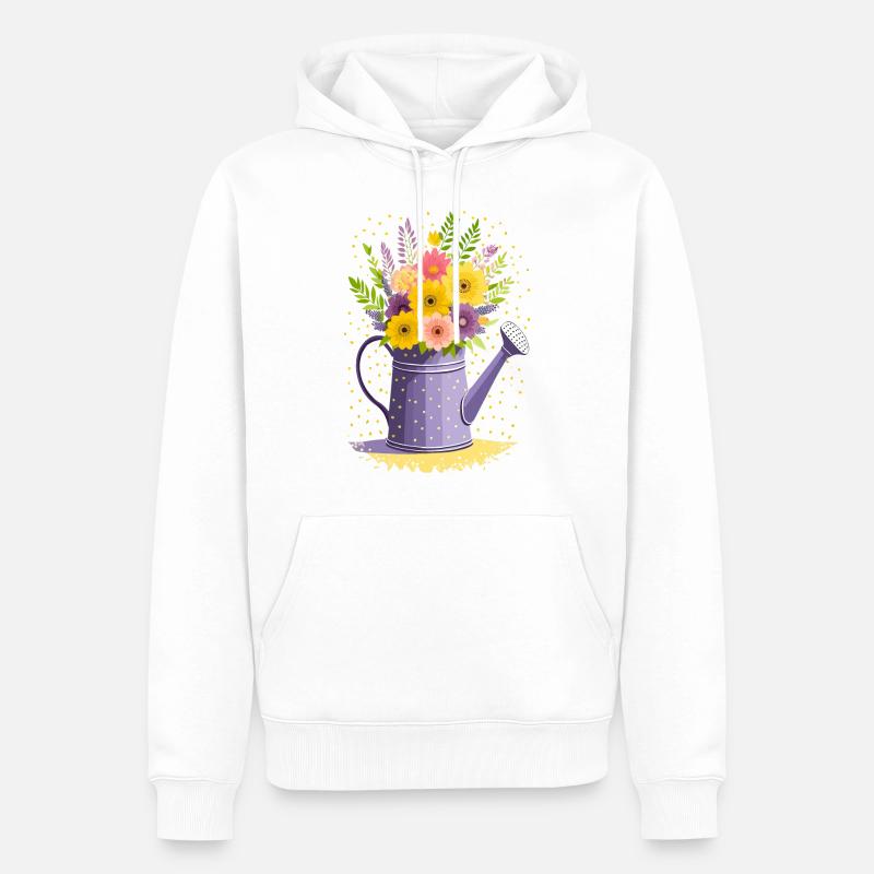 Arrosoir à fleurs - Sweat à capuche Premium bio Homme - blanc