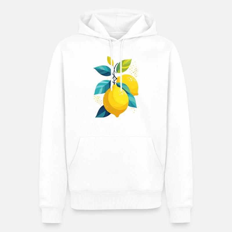 Zitronen - Männer Premium Bio Hoodie - Weiß