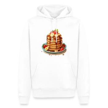 Crêpes aux fraises et bananes - Sweat à capuche Premium bio Homme - blanc - Devant - Nico (187cm)