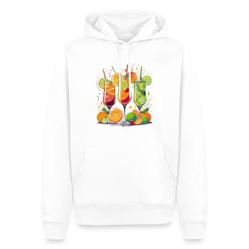 Cocktails - Sweat à capuche Premium bio Homme - blanc - Devant - Nico (187cm)