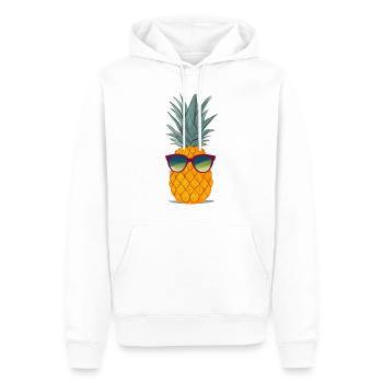 Pineapple with sunglasses - Men’s Premium Organic Hoodie - white - Front - Nico (187cm)