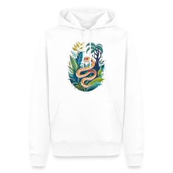 Schlange im Dschungel - Männer Premium Bio Hoodie - Weiß - Vorne - Nico (187cm)