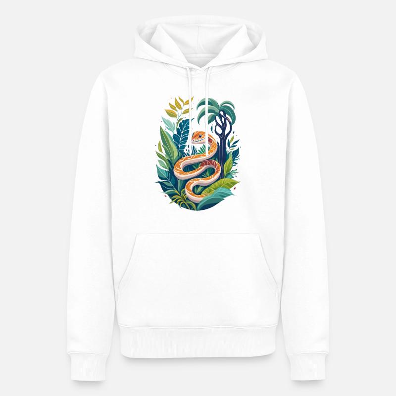 Serpent dans la jungle - Sweat à capuche Premium bio Homme - blanc