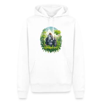 Gorilla im Dschungel - Männer Premium Bio Hoodie - Weiß - Vorne - Nico (187cm)