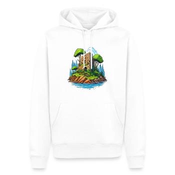 Ruin on a desert island - Men’s Premium Organic Hoodie - white - Front - Nico (187cm)