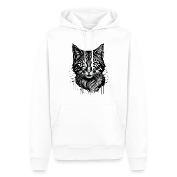 Kätzchen-Tattoo 🐾 1 - Männer Premium Bio Hoodie - Weiß - Vorne - Nico (187cm)
