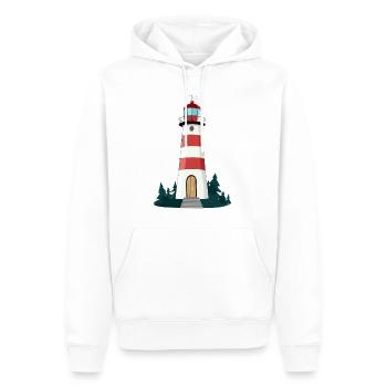 Leuchtturm - Männer Premium Bio Hoodie - Weiß - Vorne - Nico (187cm)