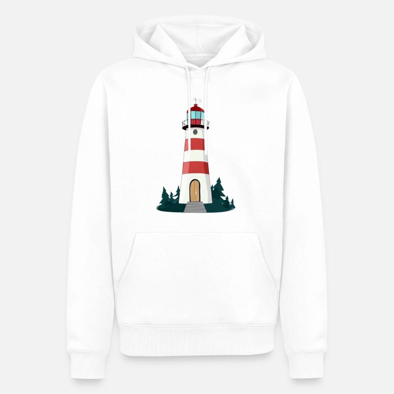 Leuchtturm - Männer Premium Bio Hoodie - Weiß