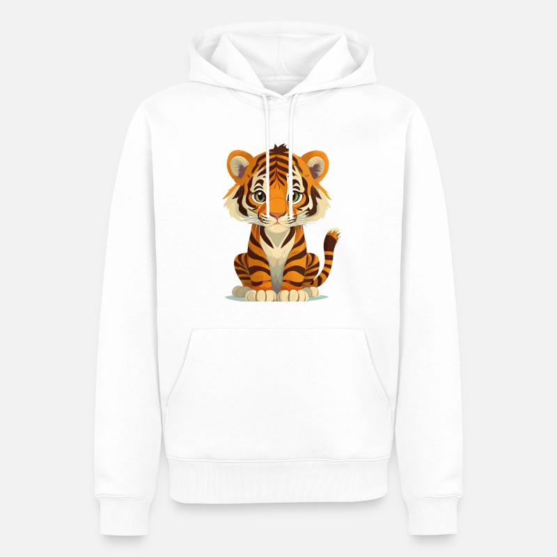 Tiger - Männer Premium Bio Hoodie - Weiß