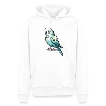 Perruche ondulée - Sweat à capuche Premium bio Homme - blanc - Devant - Nico (187cm)