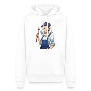 Artiste - Sweat à capuche Premium bio Homme - blanc - Devant - Nico (187cm)
