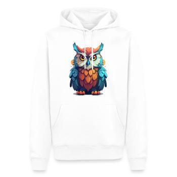 Cute Owl - Men’s Premium Organic Hoodie - white - Front - Nico (187cm)
