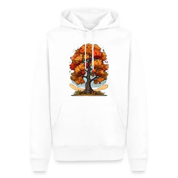 Ein Baum im Herbst - Männer Premium Bio Hoodie - Weiß - Vorne - Nico (187cm)