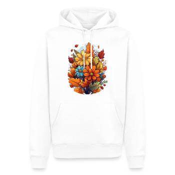 Herbstliches Design mit Blumen und Blättern - Männer Premium Bio Hoodie - Weiß - Vorne - Nico (187cm)
