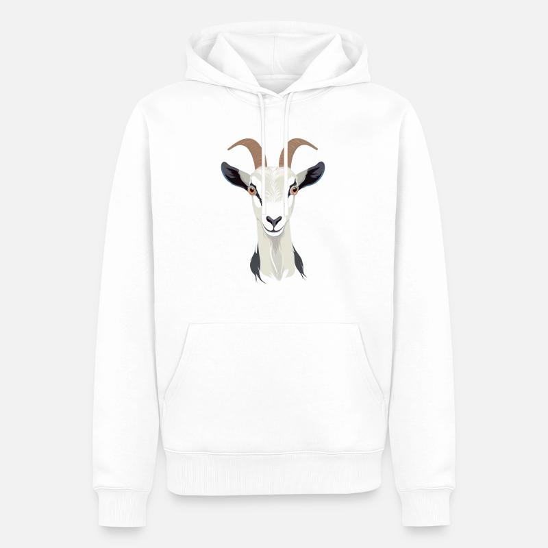 Chèvre - Sweat à capuche Premium bio Homme - blanc