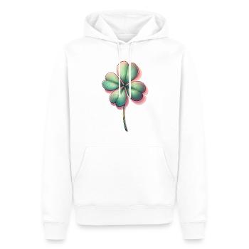 Vierblättriger Klee bringt Glück - Männer Premium Bio Hoodie - Weiß - Vorne - Nico (187cm)