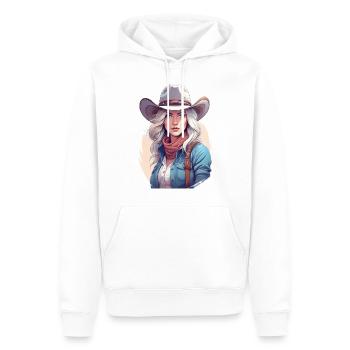Portrait de cow-boy western - Sweat à capuche Premium bio Homme - blanc - Devant - Nico (187cm)