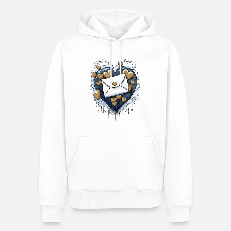 Liebesbrief - Männer Premium Bio Hoodie - Weiß