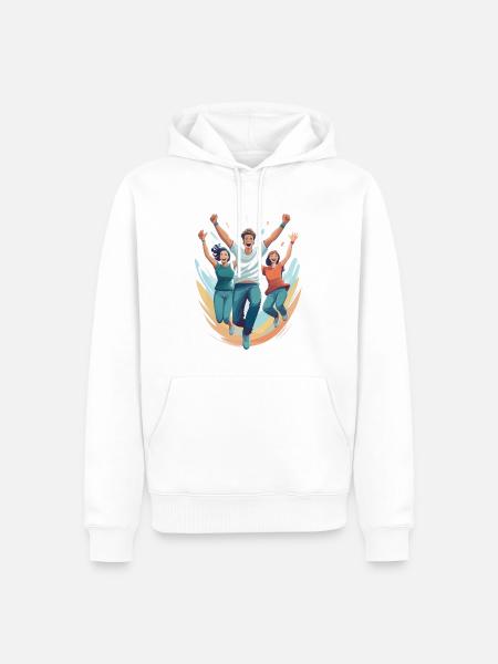 Jumping for joy - Men’s Premium Organic Hoodie - white