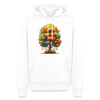 Ein Baum im Herbst - Männer Premium Bio Hoodie - Weiß - Vorne - Nico (187cm)
