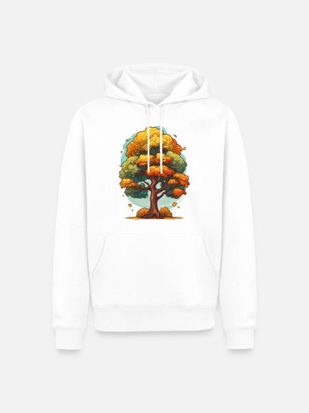 A tree in autumn - Men’s Premium Organic Hoodie - white