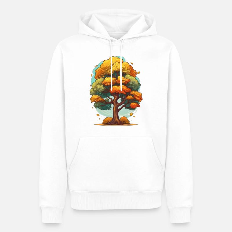 Ein Baum im Herbst - Männer Premium Bio Hoodie - Weiß