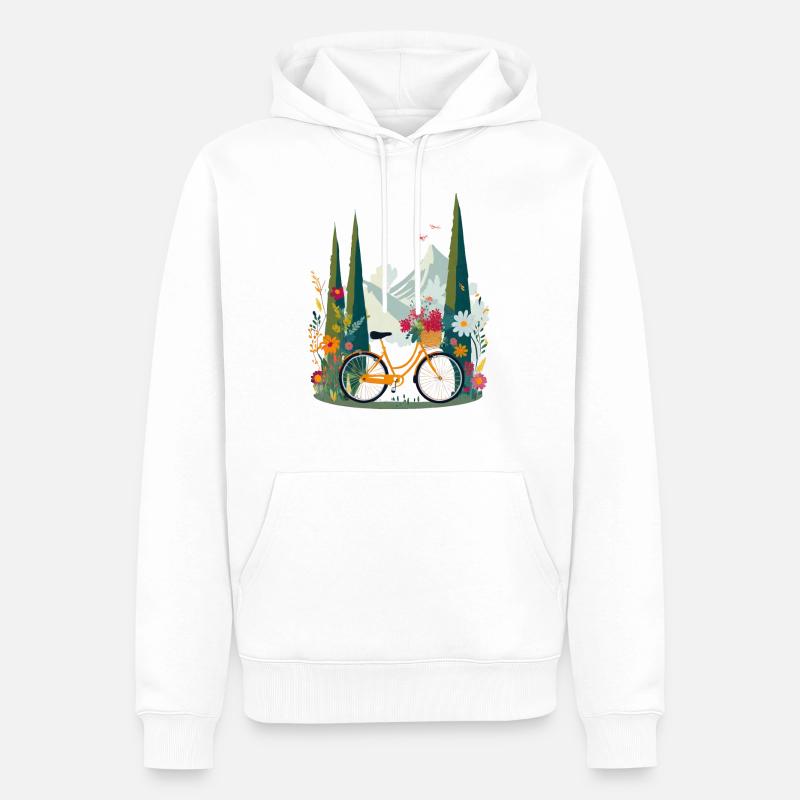 Excursion à vélo - Sweat à capuche Premium bio Homme - blanc