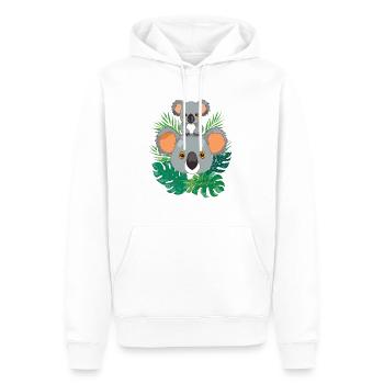 Bébé koala et maman koala - Sweat à capuche Premium bio Homme - blanc - Devant - Nico (187cm)
