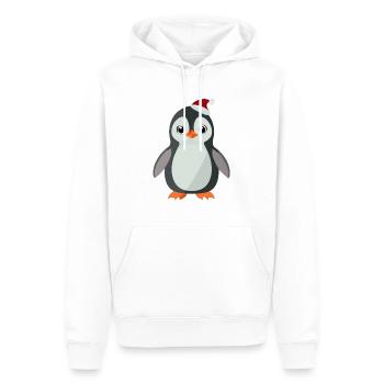 Pingouin pour Noël - Sweat à capuche Premium bio Homme - blanc - Devant - Nico (187cm)