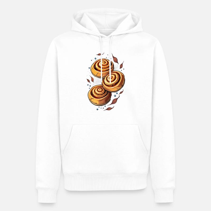 Brioches à la cannelle - Sweat à capuche Premium bio Homme - blanc