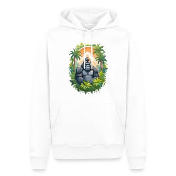 Gorilla im Dschungel - Männer Premium Bio Hoodie - Weiß - Vorne - Nico (187cm)