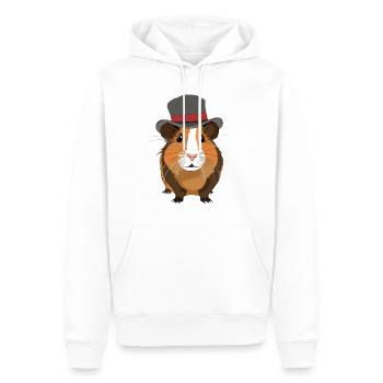 Cute guinea pig with hat - Men’s Premium Organic Hoodie - white - Front - Nico (187cm)