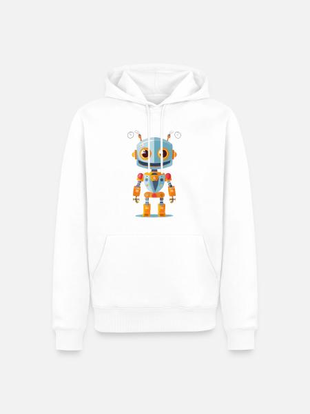 Robot - Sweat à capuche Premium bio Homme - blanc