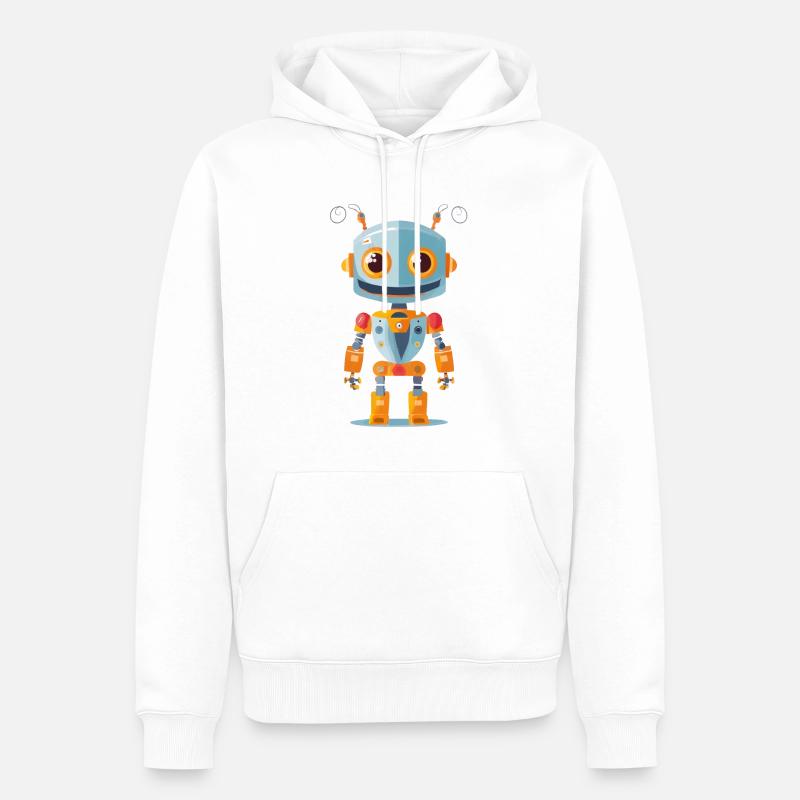 Robot - Sweat à capuche Premium bio Homme - blanc