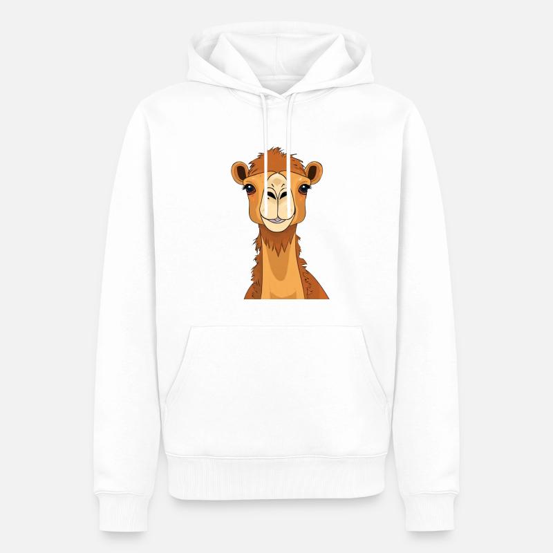 Chameau mignon - Sweat à capuche Premium bio Homme - blanc