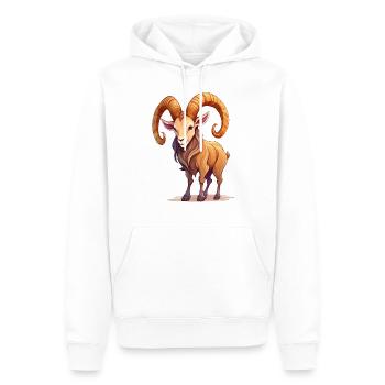 Capricorne - Sweat à capuche Premium bio Homme - blanc - Devant - Nico (187cm)