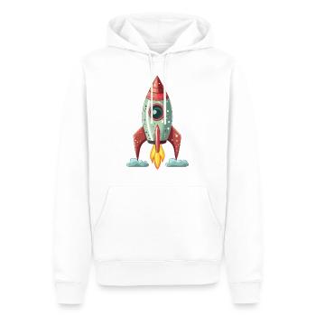 Rakete - Männer Premium Bio Hoodie - Weiß - Vorne - Nico (187cm)