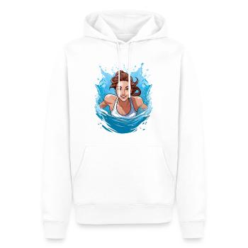 Schwimmerin - Männer Premium Bio Hoodie - Weiß - Vorne - Nico (187cm)