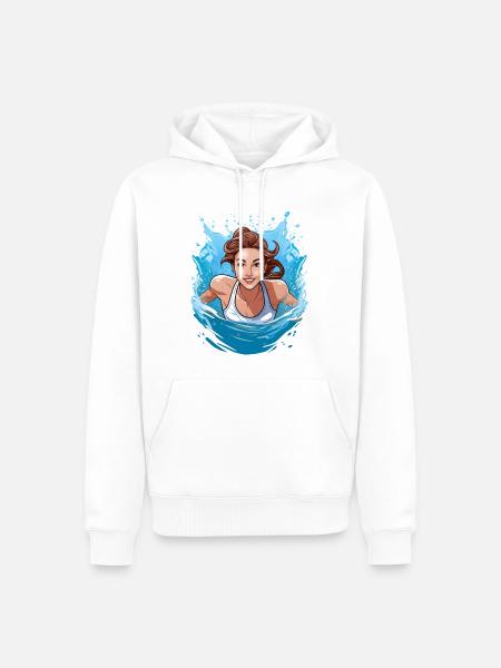 Swimmer - Men’s Premium Organic Hoodie - white