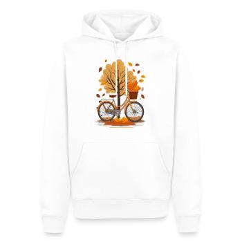 Ein Fahrrad im Herbst - Männer Premium Bio Hoodie - Weiß - Vorne - Nico (187cm)