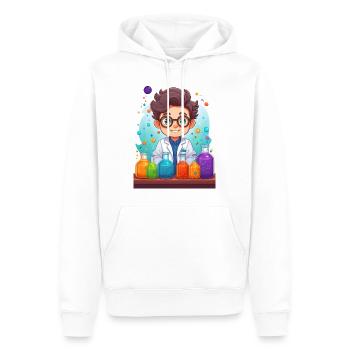 Chemiker macht Chemie Experimente im Labor - Männer Premium Bio Hoodie - Weiß - Vorne - Nico (187cm)