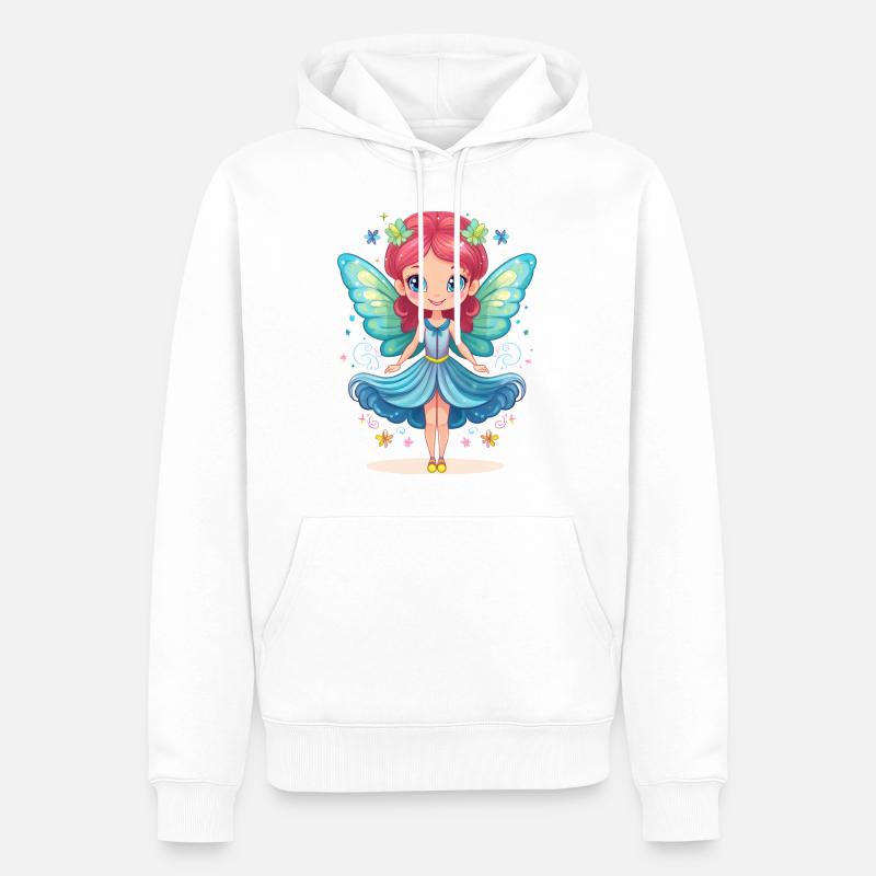 Fée fantastique mignonne - Sweat à capuche Premium bio Homme - blanc