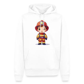 Feuerwehrmann Illustration für Feuerwehr Fans - Männer Premium Bio Hoodie - Weiß - Vorne - Nico (187cm)