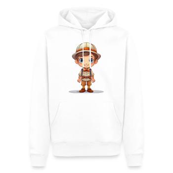 Pfadfinder - Männer Premium Bio Hoodie - Weiß - Vorne - Nico (187cm)