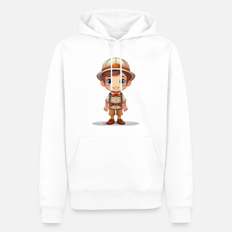 Éclaireur - Sweat à capuche Premium bio Homme - blanc