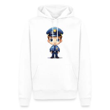 Polizist – Polizei Illustration - Männer Premium Bio Hoodie - Weiß - Vorne - Nico (187cm)
