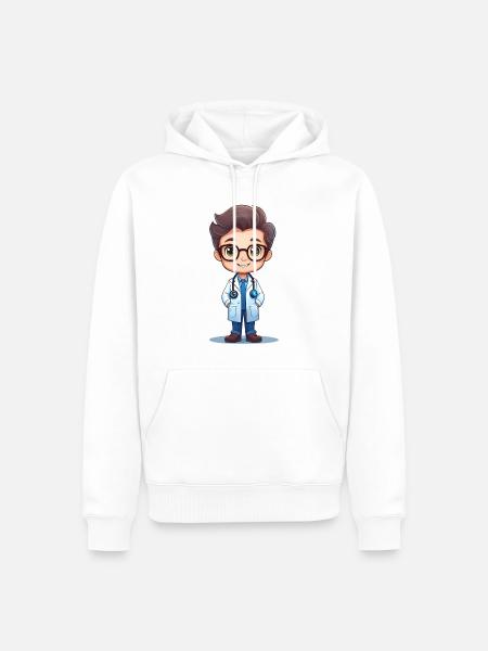 Arzt oder Doktor - Männer Premium Bio Hoodie - Weiß